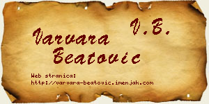 Varvara Beatović vizit kartica